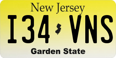 NJ license plate I34VNS
