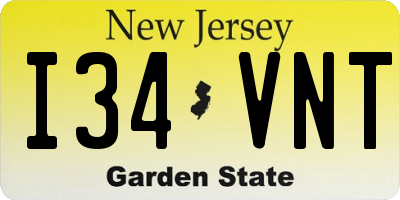 NJ license plate I34VNT
