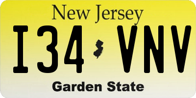 NJ license plate I34VNV