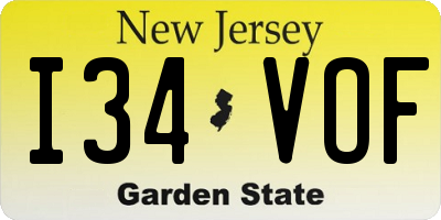 NJ license plate I34VOF