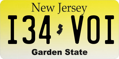 NJ license plate I34VOI