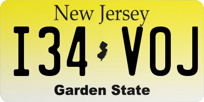 NJ license plate I34VOJ