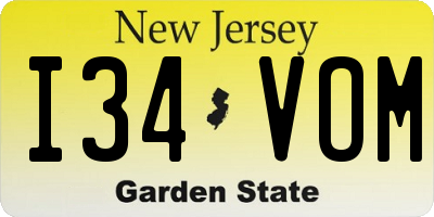NJ license plate I34VOM