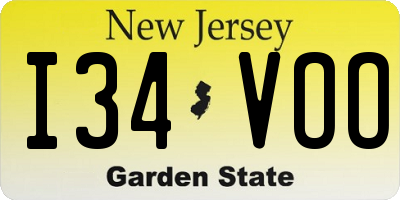 NJ license plate I34VOO