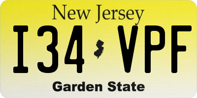 NJ license plate I34VPF