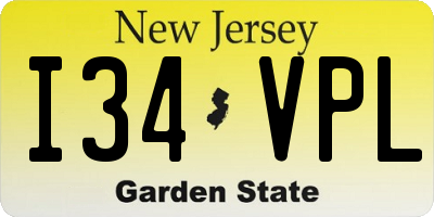 NJ license plate I34VPL