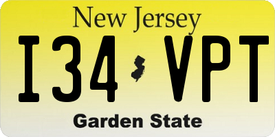 NJ license plate I34VPT