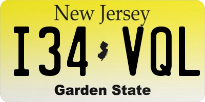 NJ license plate I34VQL