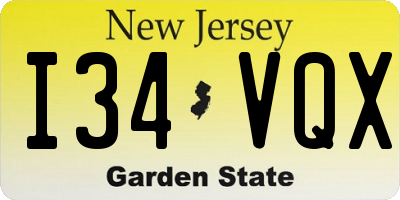 NJ license plate I34VQX