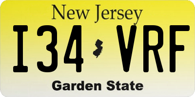 NJ license plate I34VRF