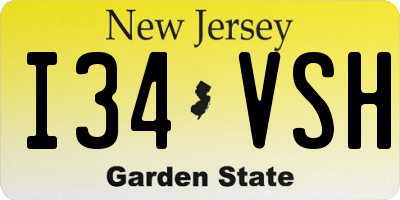 NJ license plate I34VSH