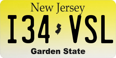 NJ license plate I34VSL