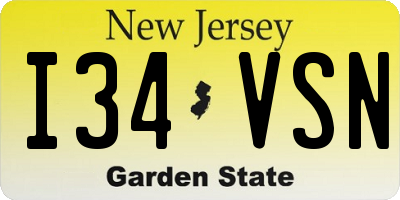 NJ license plate I34VSN