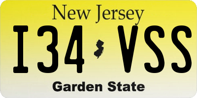 NJ license plate I34VSS