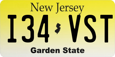 NJ license plate I34VST