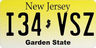 NJ license plate I34VSZ