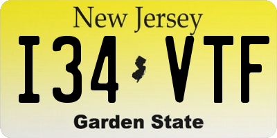 NJ license plate I34VTF