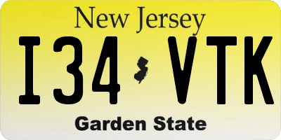 NJ license plate I34VTK