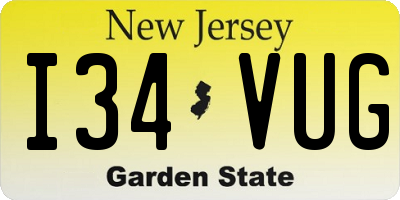 NJ license plate I34VUG