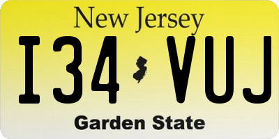 NJ license plate I34VUJ