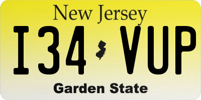 NJ license plate I34VUP