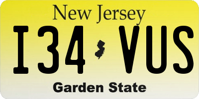 NJ license plate I34VUS