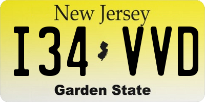 NJ license plate I34VVD