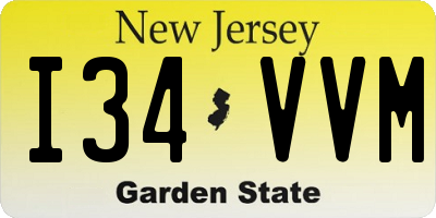 NJ license plate I34VVM