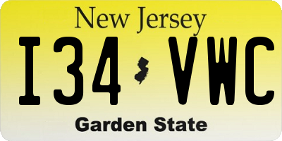 NJ license plate I34VWC