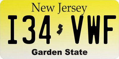 NJ license plate I34VWF