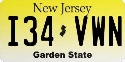 NJ license plate I34VWN