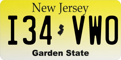 NJ license plate I34VWO