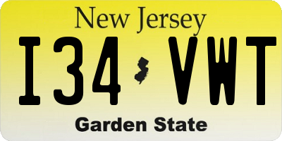 NJ license plate I34VWT