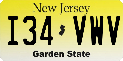 NJ license plate I34VWV