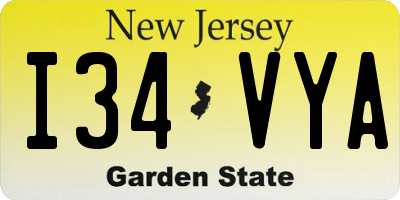 NJ license plate I34VYA