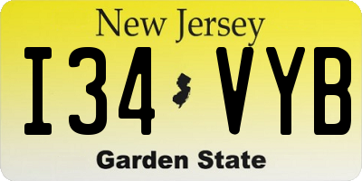 NJ license plate I34VYB
