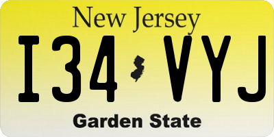 NJ license plate I34VYJ