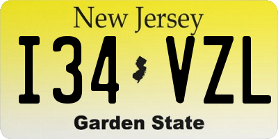 NJ license plate I34VZL