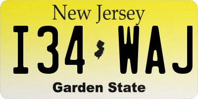 NJ license plate I34WAJ