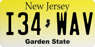 NJ license plate I34WAV