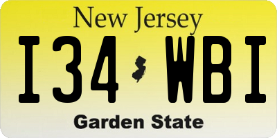 NJ license plate I34WBI