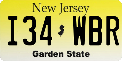 NJ license plate I34WBR