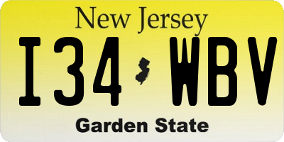 NJ license plate I34WBV