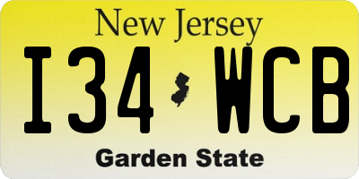 NJ license plate I34WCB