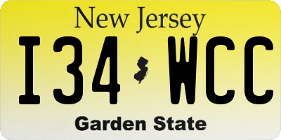 NJ license plate I34WCC