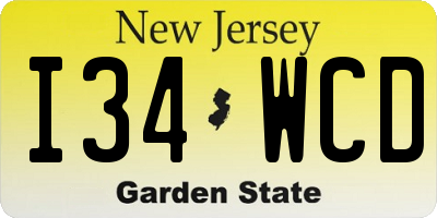 NJ license plate I34WCD
