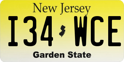 NJ license plate I34WCE