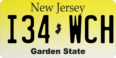 NJ license plate I34WCH