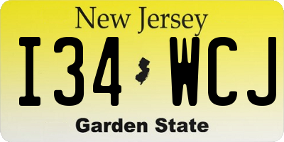 NJ license plate I34WCJ