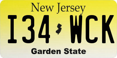 NJ license plate I34WCK